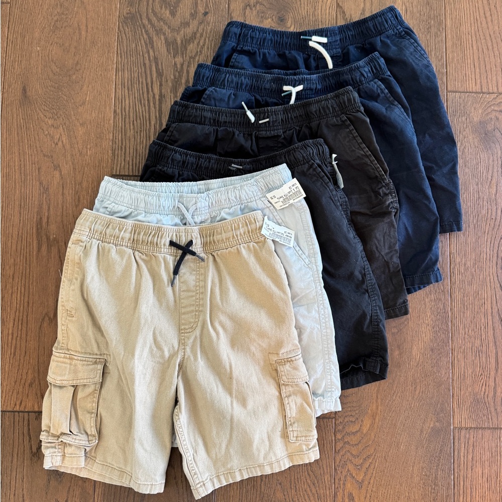 Cat & Jack Cargo Drawstring Shorts - Tan, Light Gray, Black, Navy